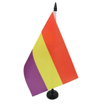 DRAPEAU DE TABLE ESPAGNOL RÉPUBLICAIN 21x14cm - PETIT DRAPEAUX DE BUREAU ESPAGNE RÉPUBLICAINE 14 x 21 cm