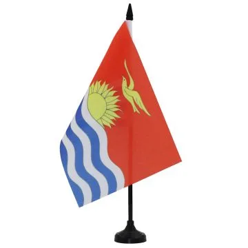 DRAPEAU DE TABLE KIRIBATI 21x14cm - PETIT DRAPEAUX DE BUREAU KIRIBATIEN 14 x 21 cm