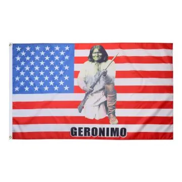 DRAPEAU USA AVEC GERONIMO 150x90cm - DRAPEAU AMÉRICAIN - ETATS-UNIS 90 x 150 cm - DRAPEAUX