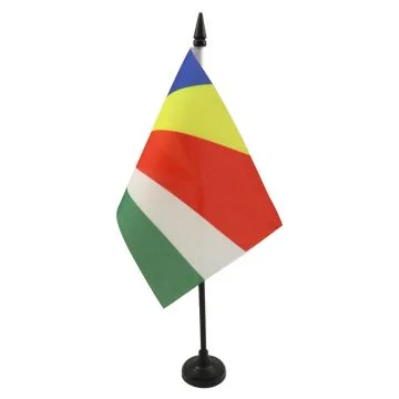 DRAPEAU DE TABLE SEYCHELLES 15x10cm - PETIT DRAPEAUX DE BUREAU SEYCHELLOIS 10 x 15 cm