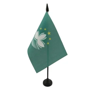 DRAPEAU DE TABLE MACAO 15x10cm - PETIT DRAPEAUX DE BUREAU CHINOIS 10 x 15 cm