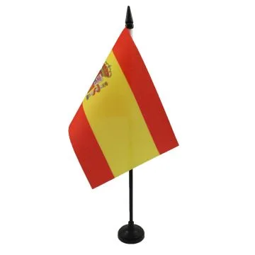 DRAPEAU DE TABLE ESPAGNE 15x10cm - PETIT DRAPEAUX DE BUREAU ESPAGNOL 10 x 15 cm