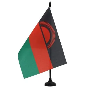 DRAPEAU DE TABLE MALAWI 21x14cm - PETIT DRAPEAUX DE BUREAU MALAWITE 14 x 21 cm