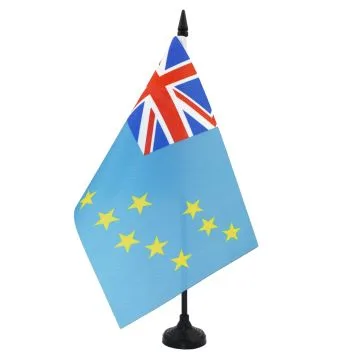 DRAPEAU DE TABLE TUVALU 21x14cm - PETIT DRAPEAUX DE BUREAU TUVALUAN 14 x 21 cm