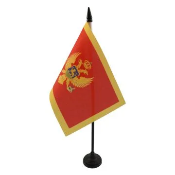 DRAPEAU DE TABLE MONTÉNÉGRO 15x10cm - PETIT DRAPEAUX DE BUREAU MONTÉNÉGRIN 10 x 15 cm
