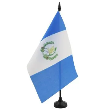 DRAPEAU DE TABLE GUATEMALA 21x14cm - PETIT DRAPEAUX DE BUREAU GUATÉMALTÈQUE 14 x 21 cm