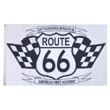 DRAPEAU ROUTE 66 150x90cm - DRAPEAU AMÉRICAIN - ETATS-UNIS 90 x 150 cm - DRAPEAUX