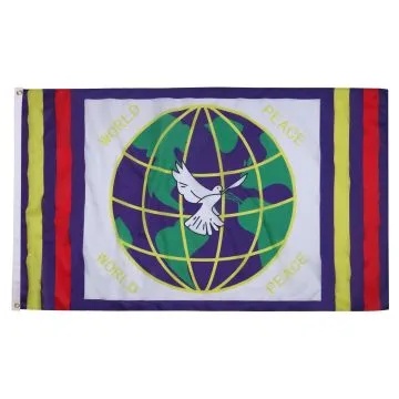 DRAPEAU PAIX DANS LE MONDE 150x90cm - DRAPEAU WORLD PEACE 90 x 150 cm - DRAPEAUX