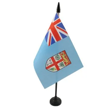 DRAPEAU DE TABLE FIDJI 15x10cm - PETIT DRAPEAUX DE BUREAU FIDJIEN 10 x 15 cm