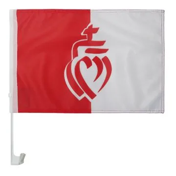 Drapeau de voiture Département de la Vendée 45x30cm - Carflag cœur vendéen 30 x 45 cm