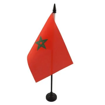 DRAPEAU DE TABLE MAROC 15x10cm - PETIT DRAPEAUX DE BUREAU MAROCAIN 10 x 15 cm