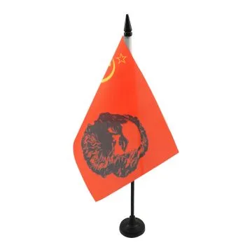 DRAPEAU DE TABLE URSS AVEC MARX 21x14cm - PETIT DRAPEAUX DE BUREAU DU MARXISME - MARXISTE 14 x 21 cm