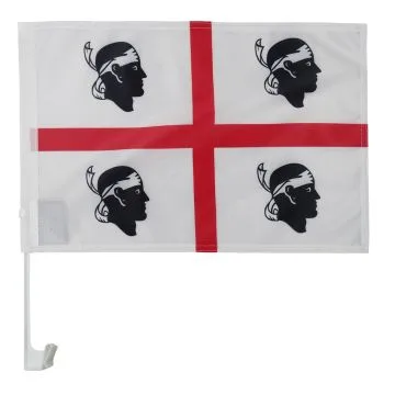Drapeau de voiture Sardaigne 45x30cm - Carflag sarde - Italie 30 x 45 cm