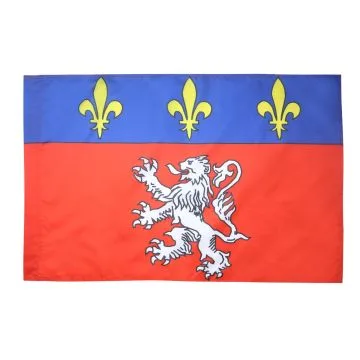 DRAPEAU PROVINCE DU LYONNAIS 150x90cm - DRAPEAU DE LYON 90 x 150 cm Fourreau pour hampe