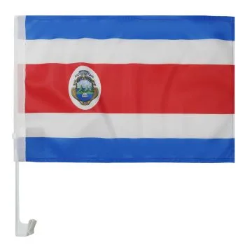 Drapeau de voiture COSTA RICA 45x30cm en maille bloquée - Carflag COSTARICAIN 30 x 45 cm