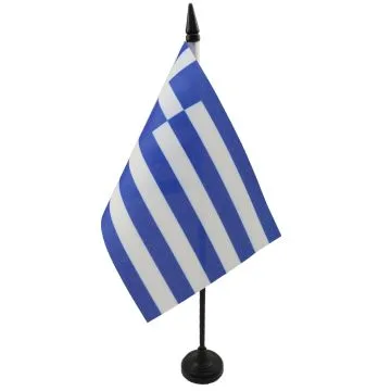 DRAPEAU DE TABLE GRÈCE 15x10cm - PETIT DRAPEAUX DE BUREAU GREC 10 x 15 cm