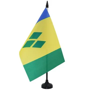 DRAPEAU DE TABLE SAINT VINCENT 21x14cm - PETIT DRAPEAUX DE BUREAU SAINT-VINCENTAIS 14 x 21 cm