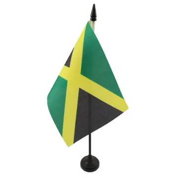 DRAPEAU DE TABLE JAMAÏQUE 15x10cm - PETIT DRAPEAUX DE BUREAU JAMAÏCAIN 10 x 15 cm