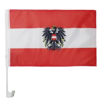 Drapeau de voiture Autriche avec aigle 45x30cm - Carflag autrichien 30 x 45 cm