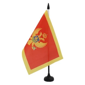 DRAPEAU DE TABLE MONTÉNÉGRO 21x14cm - PETIT DRAPEAUX DE BUREAU MONTÉNÉGRIN 14 x 21 cm