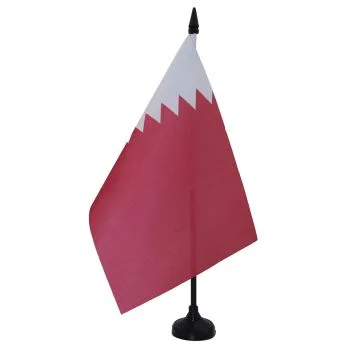 DRAPEAU DE TABLE QATAR 21x14cm - PETIT DRAPEAUX DE BUREAU QATARIEN 14 x 21 cm