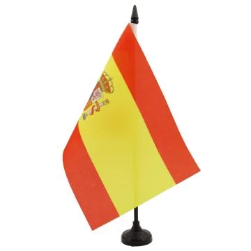 DRAPEAU DE TABLE ESPAGNE 21x14cm - PETIT DRAPEAUX DE BUREAU ESPAGNOL 14 x 21 cm