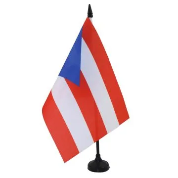 DRAPEAU DE TABLE PORTO RICO 21x14cm - PETIT DRAPEAUX DE BUREAU PORTORICAIN 14 x 21 cm