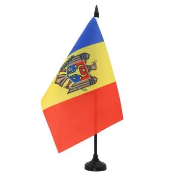 DRAPEAU DE TABLE MOLDAVIE 21x14cm - PETIT DRAPEAUX DE BUREAU MOLDAVE 14 x 21 cm