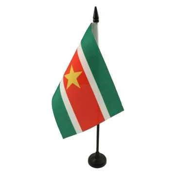 DRAPEAU DE TABLE SURINAME 15x10cm - PETIT DRAPEAUX DE BUREAU SURINAMIEN 10 x 15 cm