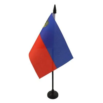 DRAPEAU DE TABLE LIECHTENSTEIN 15x10cm - PETIT DRAPEAUX DE BUREAU LIECHTENSTEINOIS 10 x 15 cm
