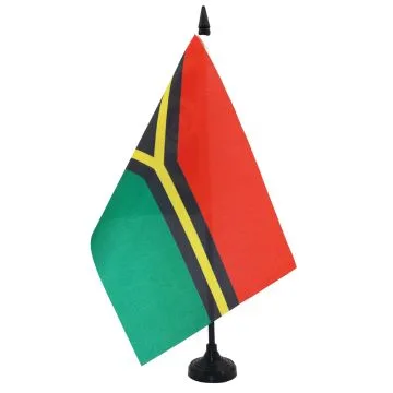 DRAPEAU DE TABLE VANUATU 21x14cm - PETIT DRAPEAUX DE BUREAU VANUATAIS 14 x 21 cm