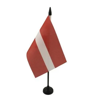 DRAPEAU DE TABLE LETTONIE 15x10cm - PETIT DRAPEAUX DE BUREAU LETTON 10 x 15 cm