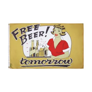 Free Beer Flag 2' x 3' 100D polyester grommets