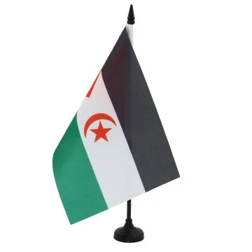 DRAPEAU DE TABLE SAHARA OCCIDENTAL 21x14cm - PETIT DRAPEAUX DE BUREAU SAHRAOUI 14 x 21 cm