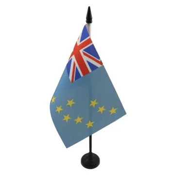 DRAPEAU DE TABLE TUVALU 15x10cm - PETIT DRAPEAUX DE BUREAU TUVALUAN 10 x 15 cm