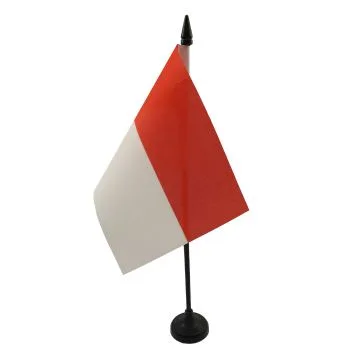 DRAPEAU DE TABLE MONACO 15x10cm - PETIT DRAPEAUX DE BUREAU MONÉGASQUE 10 x 15 cm