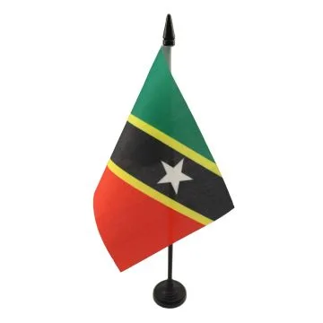 DRAPEAU DE TABLE SAINT KITTS ET NEVIS 15x10cm - PETIT DRAPEAUX DE BUREAU KITTITIEN-NEVICIEN 10 x 15 cm