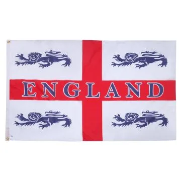 DRAPEAU ANGLETERRE 4 LIONS 150x90cm - DRAPEAU ANGLAIS - SAINT GEORGES 90 x 150 cm - DRAPEAUX