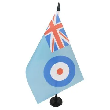 DRAPEAU DE TABLE ROYAL AIR FORCE BRITANNIQUE 21x14cm - PETIT DRAPEAUX DE BUREAU RAF ENSIGN - FORCE AÉRIENNE ROYALE BRITANNIQUE 14 x 21 cm