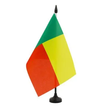 DRAPEAU DE TABLE BÉNIN 21x14cm - PETIT DRAPEAUX DE BUREAU BÉNINOIS 14 x 21 cm