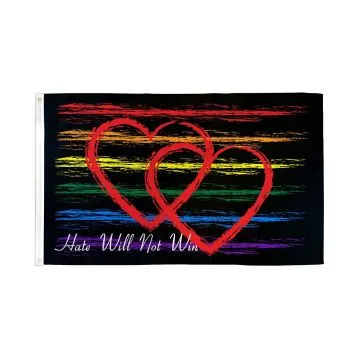 Rainbow Hate Won't Win Flag 2' x 3' 100D polyester grommets