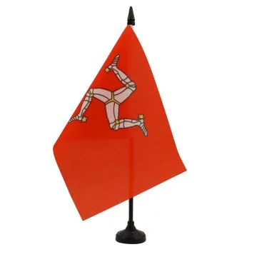 DRAPEAU DE TABLE ILE DE MAN 21x14cm - PETIT DRAPEAUX DE BUREAU ANGLAIS 14 x 21 cm