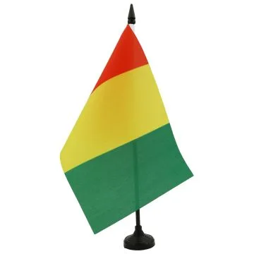 DRAPEAU DE TABLE GUINÉE 21x14cm - PETIT DRAPEAUX DE BUREAU GUINÉEN 14 x 21 cm