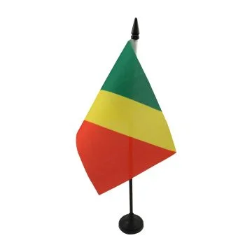 DRAPEAU DE TABLE RÉPUBLIQUE DU CONGO 15x10cm - PETIT DRAPEAUX DE BUREAU CONGOLAIS 10 x 15 cm