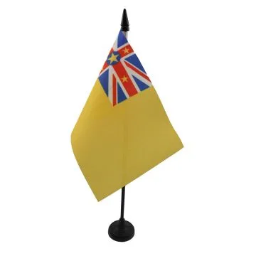 DRAPEAU DE TABLE NIUE 15x10cm - PETIT DRAPEAUX DE BUREAU NIUÉEN 10 x 15 cm
