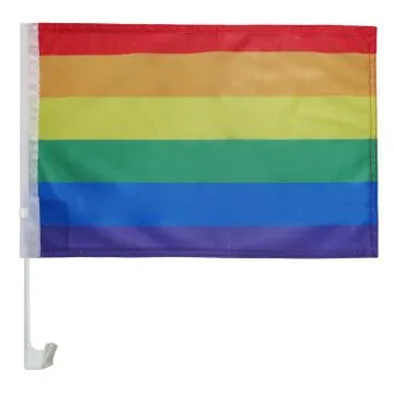Drapeau de voiture ARC-EN-CIEL 45x30cm en maille bloquée - Carflag GAY - RAINBOW FLAG 30 x 45 cm