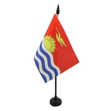 DRAPEAU DE TABLE KIRIBATI 15x10cm - PETIT DRAPEAUX DE BUREAU KIRIBATIEN 10 x 15 cm