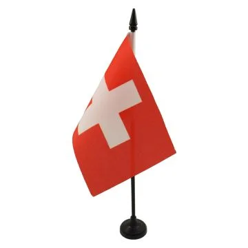 DRAPEAU DE TABLE SUISSE 15x10cm - PETIT DRAPEAUX DE BUREAU HELVÉTIQUE 10 x 15 cm