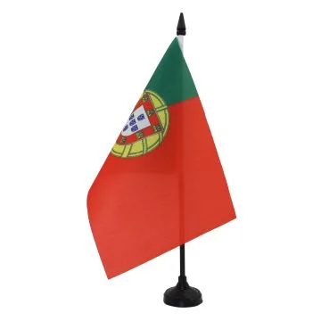 DRAPEAU DE TABLE PORTUGAL 21x14cm - PETIT DRAPEAUX DE BUREAU PORTUGAIS 14 x 21 cm