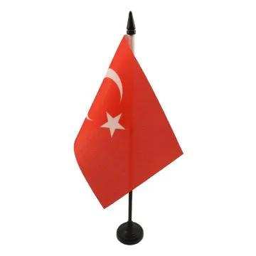 DRAPEAU DE TABLE TURQUIE 15x10cm - PETIT DRAPEAUX DE BUREAU TURC 10 x 15 cm